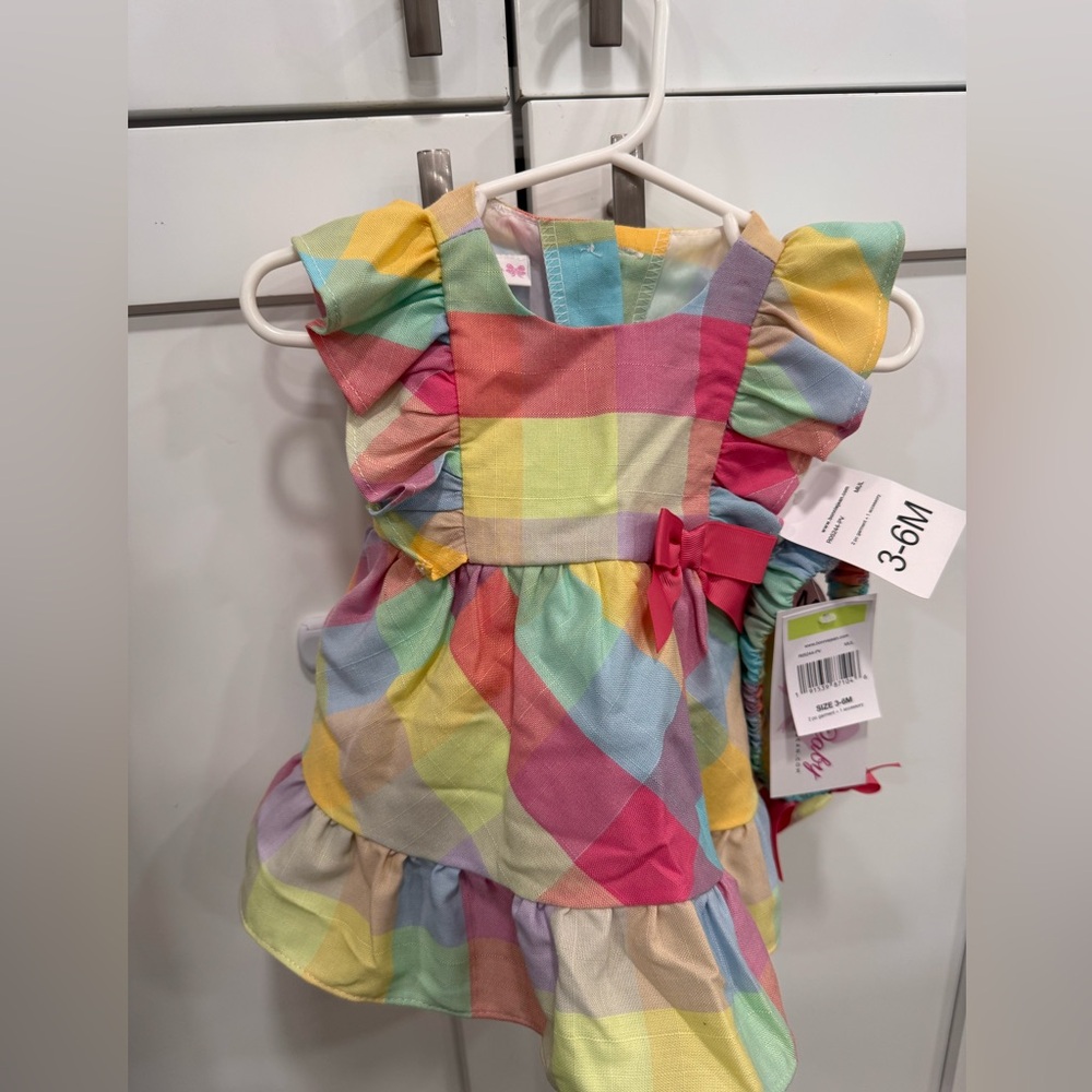 NWT Bonnie Baby Pastel Plaid Dress